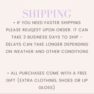 SHIPPING INFO